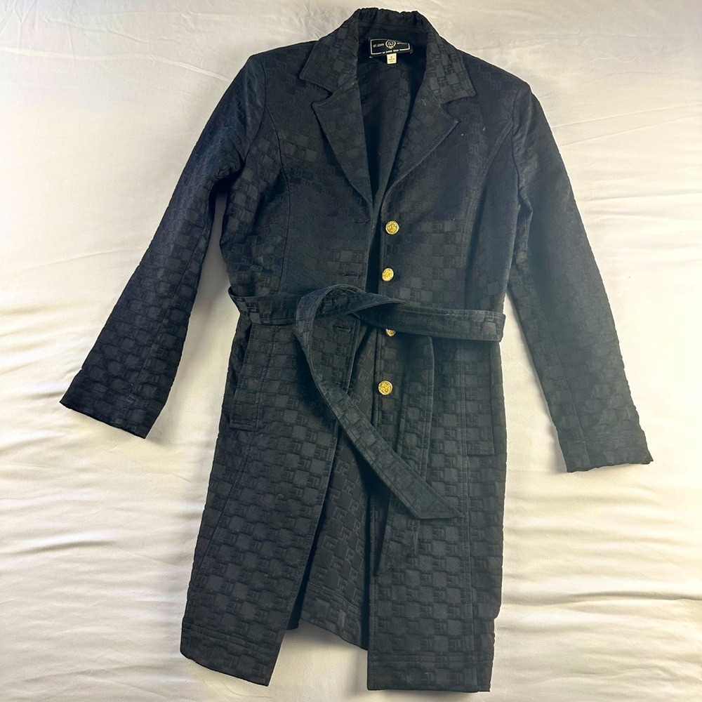 Black rain coat.